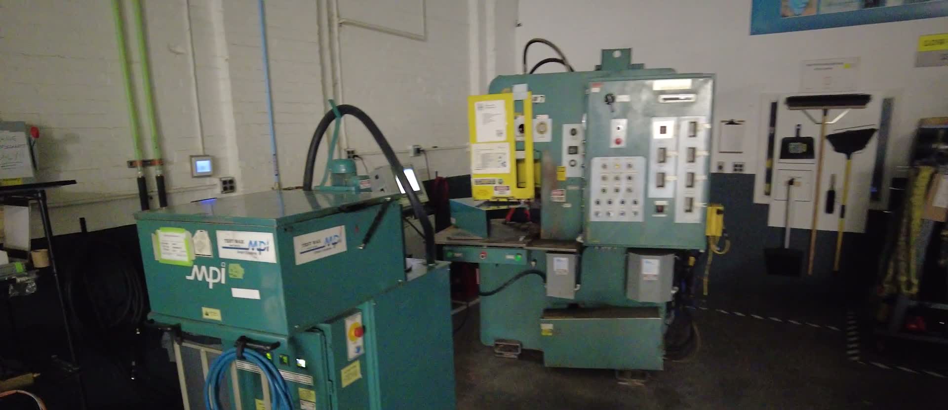 A row of MPI-branded casting machines on the production floor